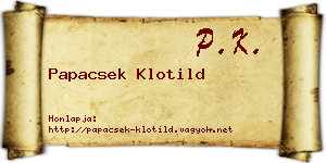 Papacsek Klotild névjegykártya